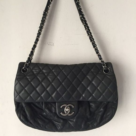 CHANEL Other - -20% till 🎁!  AUTH CHANEL Black Leather Shoulder